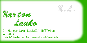 marton lauko business card